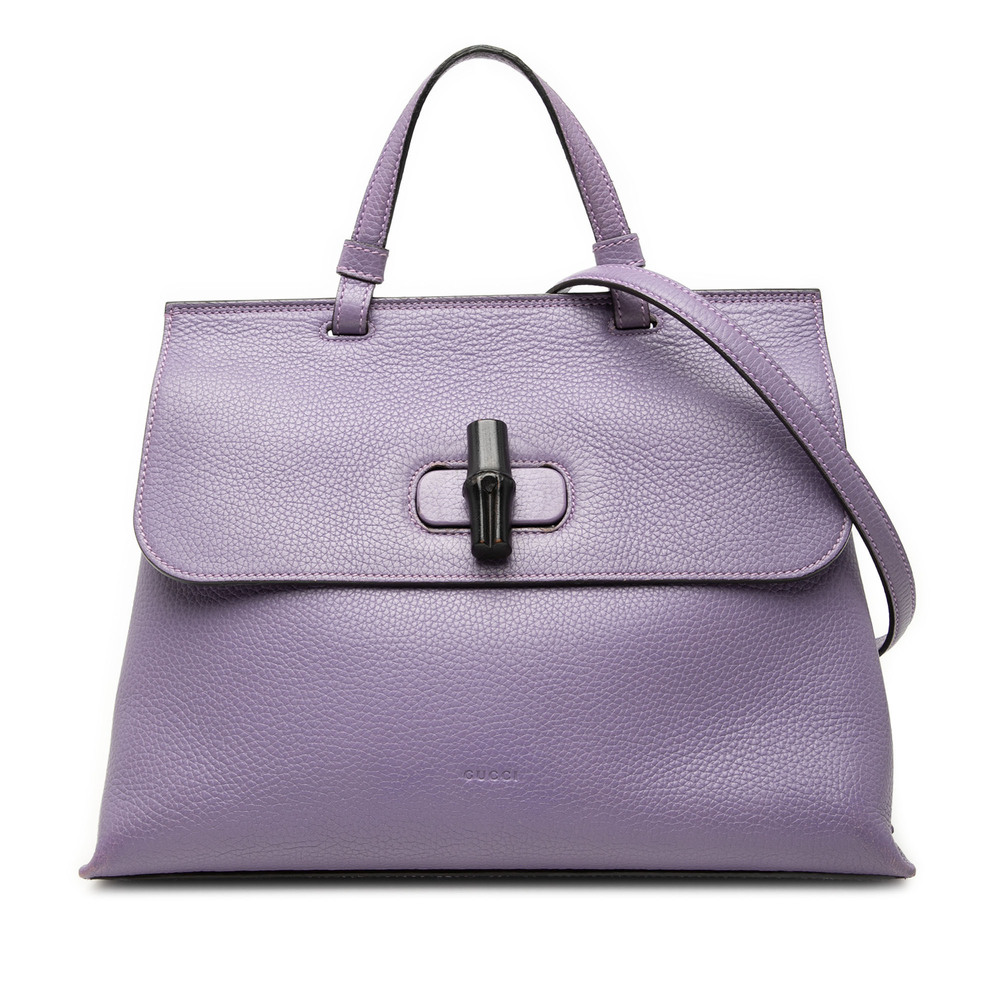 Pre-Loved Gucci Medium Calfskin Bamboo Daily Satchel